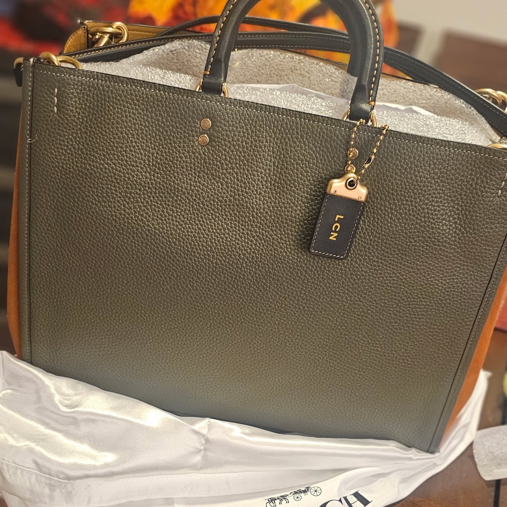 Coach Olive Leather Tote Bag